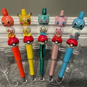Handmade Pokémon Characters Beadable Pen Set